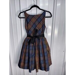 Polo Ralph Lauren girls' plaid fit-and-flare holiday dress Size 16 NWT
